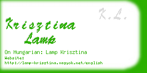 krisztina lamp business card